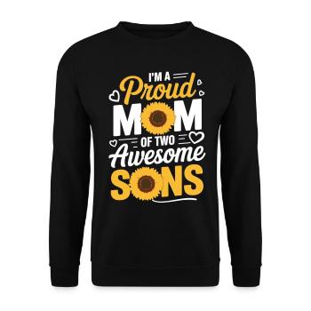 Proud mother of two sons - Unisex Sweatshirt - black - Front - Alina (178cm) & Michal (187cm)