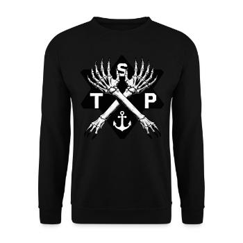 St.Pauli Kiez Hamburg Totenkopf Sankt Pauli - Sweat-shirt Unisexe - noir - Devant - Alina (178cm) & Michal (187cm)