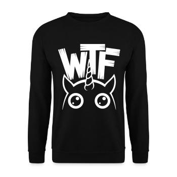 WTF – Unicorn Alert! - Unisex Sweatshirt - black - Front - Alina (178cm) & Michal (187cm)