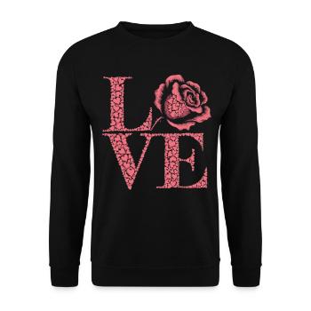 Rose de l’Amour - Chemise LOVE sincère - Sweat-shirt Unisexe - noir - Devant - Alina (178cm) & Michal (187cm)