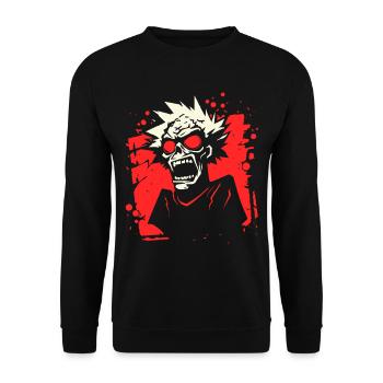 Style de bande dessinée zombie hurlant avec des yeux rouges - Sweat-shirt Unisexe - noir - Devant - Alina (178cm) & Michal (187cm)