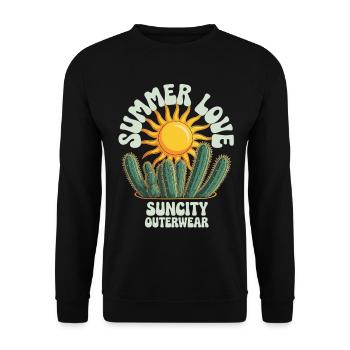 Sonnenkaktus – Summer Vibes - Unisex Pullover - Schwarz - Vorne - Alina (178cm) & Michal (187cm)