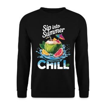 Été, soleil, détente - Sirotez l’été - Sweat-shirt Unisexe - noir - Devant - Alina (178cm) & Michal (187cm)