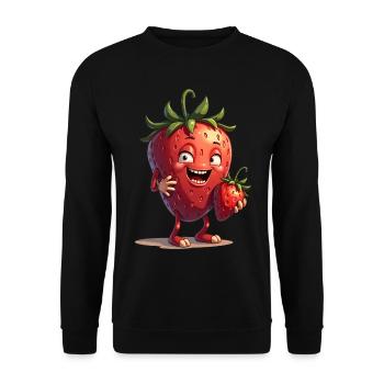 Drôle de fraises fraises fruits - Sweat-shirt Unisexe - noir - Devant - Alina (178cm) & Michal (187cm)