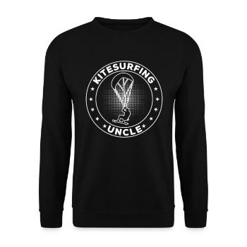 Kiteboarding Uncle Kitesurfing Uncle Kitesurfer - Unisex Pullover - Schwarz - Vorne - Alina (178cm) & Michal (187cm)