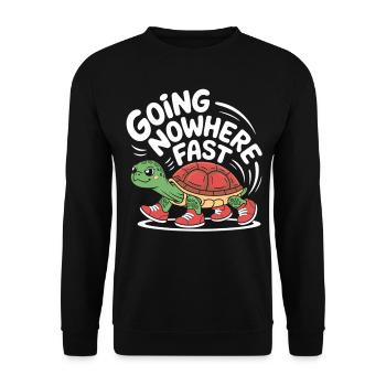 Schildkröten-Tempo mit Stil - Unisex Pullover - Schwarz - Vorne - Alina (178cm) & Michal (187cm)