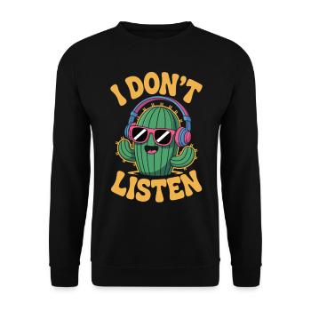 Cactus avec attitude - Épineux, têtu, élégant - Sweat-shirt Unisexe - noir - Devant - Alina (178cm) & Michal (187cm)