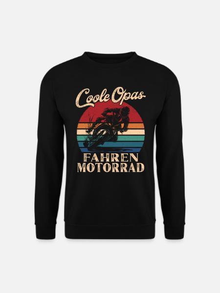 Coole Opas fahren Motorrad Retro Großvater - Unisex Pullover - Schwarz