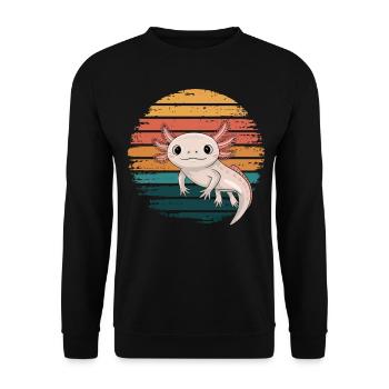 Rétro Axolotl Vintage Sunset Axolotl Cadeaux Enfants - Sweat-shirt Unisexe - noir - Devant - Alina (178cm) & Michal (187cm)