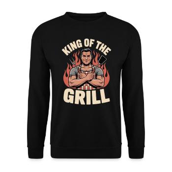 King of the Grill – The Ruler of the Embers - Unisex Sweatshirt - black - Front - Alina (178cm) & Michal (187cm)