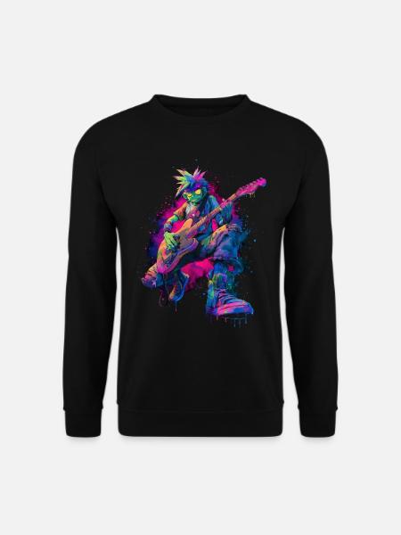 Bunter Rocker Comic Style Streetart Grafik - Unisex Pullover - Schwarz