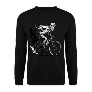 Mountain Bike Bicycle Biking Downhill Bike Tour - Unisex Sweatshirt - black - Front - Alina (178cm) & Michal (187cm)