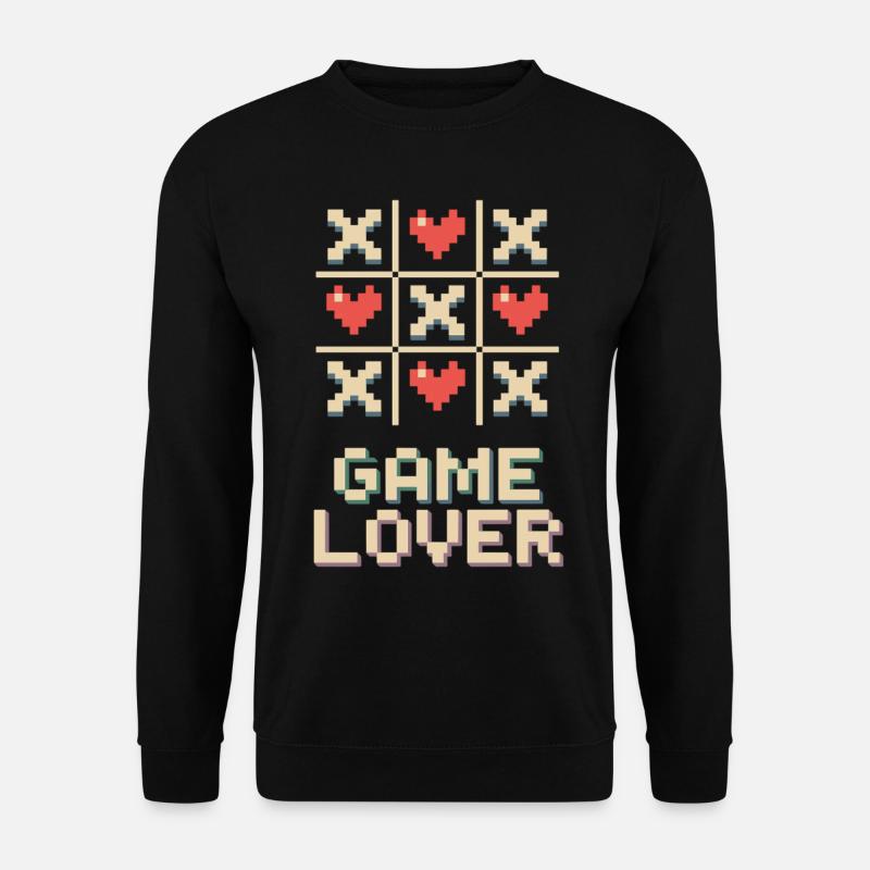 Pixel Heart Tic Tac Toe - Sweat-shirt Unisexe - noir