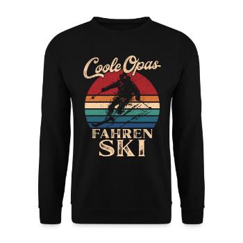 Cool grands-pères ski rétro grand-père - Sweat-shirt Unisexe - noir - Devant - Alina (178cm) & Michal (187cm)
