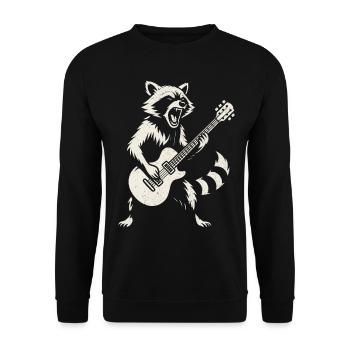 Guitare, Rock, Raton laveur, Guitariste, Heavy Metal - Sweat-shirt Unisexe - noir - Devant - Alina (178cm) & Michal (187cm)
