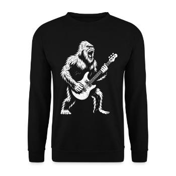 Guitar, Rock Music, Bigfoot Guitarist Heavy Metal - Unisex Sweatshirt - black - Front - Alina (178cm) & Michal (187cm)