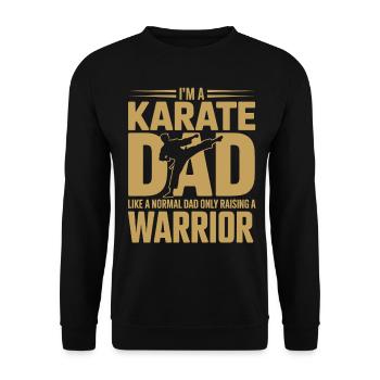 Karate Dad - Raising a Warrior - Unisex Pullover - Schwarz - Vorne - Alina (178cm) & Michal (187cm)
