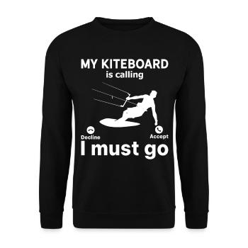 My Kiteboard is calling I must go - Funny - Unisex Sweatshirt - black - Front - Alina (178cm) & Michal (187cm)
