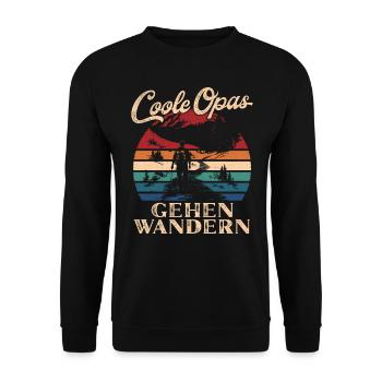 Cool Mpas Aller Randonnée Rétro Grand-père - Sweat-shirt Unisexe - noir - Devant - Alina (178cm) & Michal (187cm)