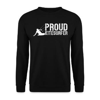 Watersports Kiteboarding - Proud Kitesurfer - Unisex Pullover - Schwarz - Vorne - Alina (178cm) & Michal (187cm)