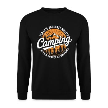 Camping et alcool – Nature with a Shot - Sweat-shirt Unisexe - noir - Devant - Alina (178cm) & Michal (187cm)