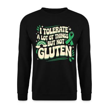 Kein Gluten, kein Problem - Glutenfrei mit Stil - Unisex Pullover - Schwarz - Vorne - Alina (178cm) & Michal (187cm)