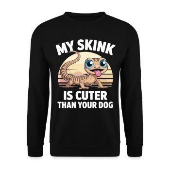 My skink is cuter - lizard with attitude - Unisex Sweatshirt - black - Front - Alina (178cm) & Michal (187cm)