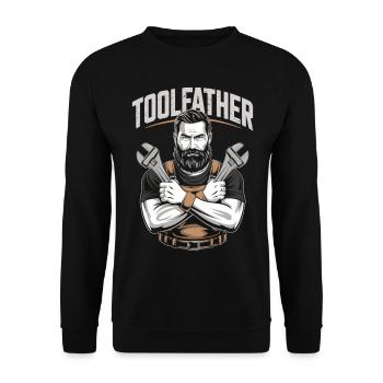 Le Parrain de l’Outil - Chemise Cadeau Artisanale - Sweat-shirt Unisexe - noir - Devant - Alina (178cm) & Michal (187cm)