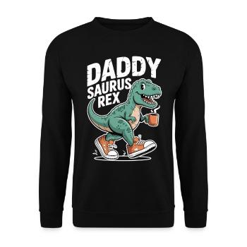Daddysaurus Rex T-Shirt - Sweat-shirt Unisexe - noir - Devant - Alina (178cm) & Michal (187cm)