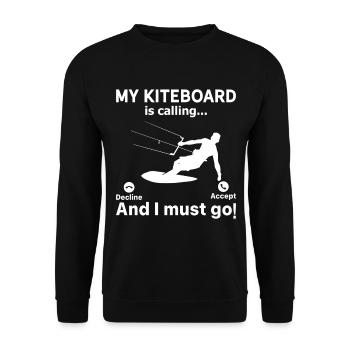 My Kiteboard is calling... and i must go - - Unisex Sweatshirt - black - Front - Alina (178cm) & Michal (187cm)