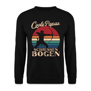 Cool Dads Shoot Bow and Arrow Dad Gift - Unisex Sweatshirt - black - Front - Alina (178cm) & Michal (187cm)