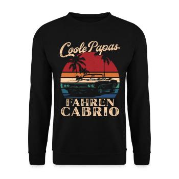 Cool Dads Driving Convertible Retro Dad Gift - Unisex Sweatshirt - black - Front - Alina (178cm) & Michal (187cm)