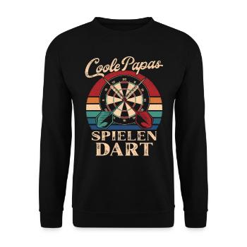 Cool Dads Play Darts Retro Dad Gift - Unisex Sweatshirt - black - Front - Alina (178cm) & Michal (187cm)