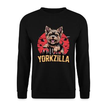 Yorkzilla – Petit, mignon, destructeur - Sweat-shirt Unisexe - noir - Devant - Alina (178cm) & Michal (187cm)