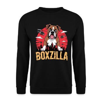 Boxzilla – Chien musclé en combat urbain - Sweat-shirt Unisexe - noir - Devant - Alina (178cm) & Michal (187cm)