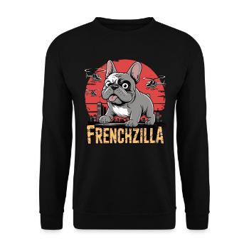 Frenchzilla – Small, stubborn, totally escalated - Unisex Sweatshirt - black - Front - Alina (178cm) & Michal (187cm)