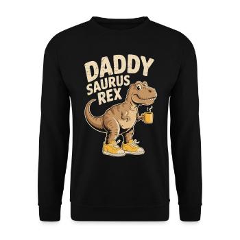 Papa Dino T-Shirt - Unisex Sweatshirt - black - Front - Alina (178cm) & Michal (187cm)