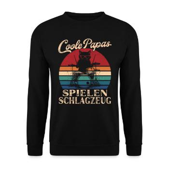 Cool Dads Play Drums Dad Gift - Sweat-shirt Unisexe - noir - Devant - Alina (178cm) & Michal (187cm)