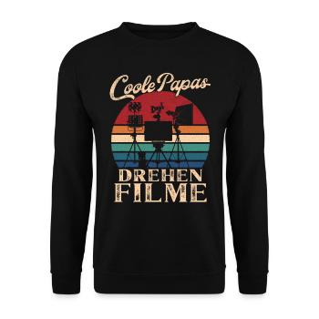 Papas cool faire des films Cadeau de papa rétro - Sweat-shirt Unisexe - noir - Devant - Alina (178cm) & Michal (187cm)