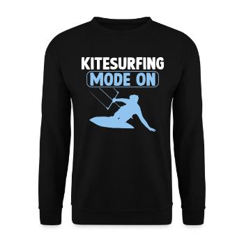 Kitesurfing Mode On - Kiteboarding Kitesurfer - Unisex Sweatshirt - black - Front - Alina (178cm) & Michal (187cm)