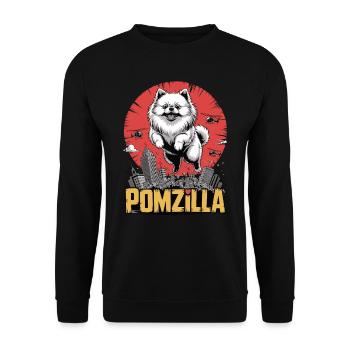 Pomzilla – Flausch, Panik, Weltuntergang - Unisex Pullover - Schwarz - Vorne - Alina (178cm) & Michal (187cm)