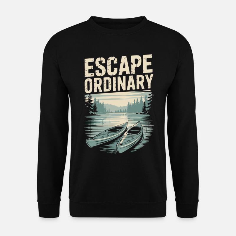 Raus aus dem Alltag – Kajak Reisen Shirt - Unisex Pullover - Schwarz