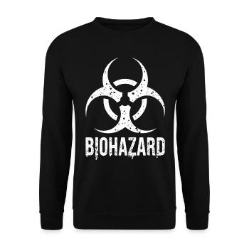 Biohazard Grunge Zombies Apokalypse Horror - Unisex Pullover - Schwarz - Vorne - Alina (178cm) & Michal (187cm)