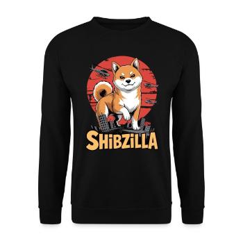 Shibzilla – Chaos with Side-Eye - Unisex Sweatshirt - black - Front - Alina (178cm) & Michal (187cm)