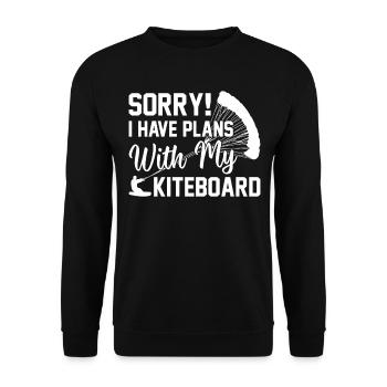 Watersports Kitesurfer - I have plans with my - Unisex Pullover - Schwarz - Vorne - Alina (178cm) & Michal (187cm)