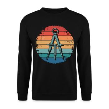 Vintage Architect Compass Architecture Gifts - Unisex Pullover - Schwarz - Vorne - Alina (178cm) & Michal (187cm)
