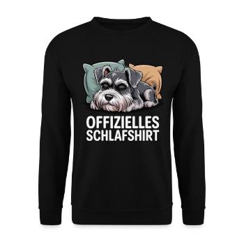 Offizielles Schlafshirt Schnauzer - Unisex Pullover - Schwarz - Vorne - Alina (178cm) & Michal (187cm)
