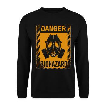 Biohazard Grunge Zombies Apokalypse Gasmaske - Unisex Pullover - Schwarz - Vorne - Alina (178cm) & Michal (187cm)