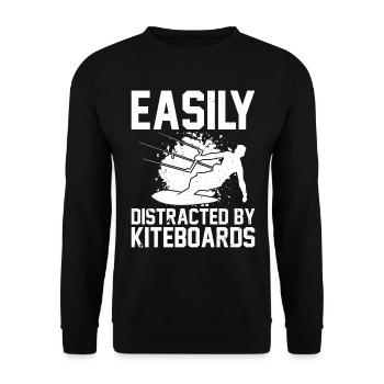 Kiteboarding - Easily distracted by Kiteboards - Unisex Sweatshirt - black - Front - Alina (178cm) & Michal (187cm)