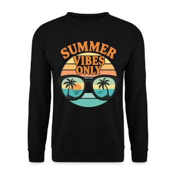 Retro Sunglasses Summer Vibes Design - Unisex Sweatshirt - black - Front - Alina (178cm) & Michal (187cm)